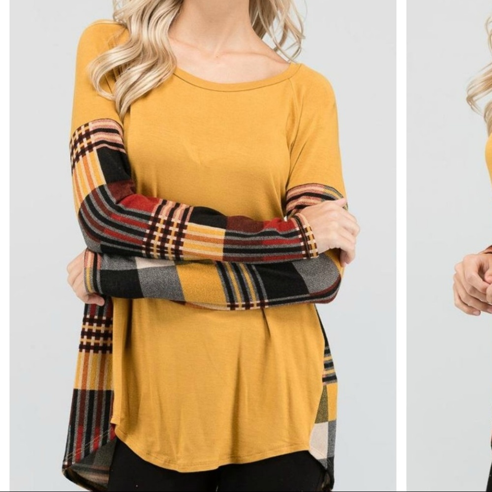 Mustard Checkered Top (FINAL PRICE CLEARANCE)